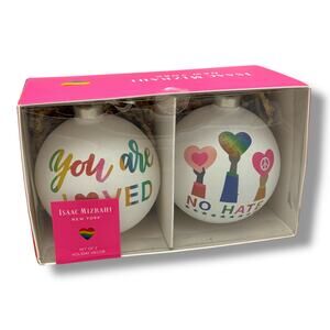 Isaac Mizrahi New York No Hate You Are Loved Ornament Set